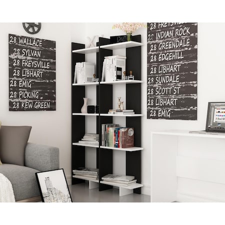 Decorotika 67 x 18 x 9 in. Alice Accent Corner Unit Bookcase - Black DE86718